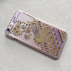 Hand Painted Phone Case iPhone Henna Clear Case Mandala 4枚目の画像