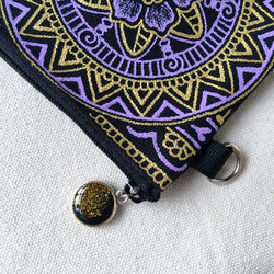 Hand Painted Henna bag Mandala Pattern Zipper Pouch Cosmetic 3枚目の画像