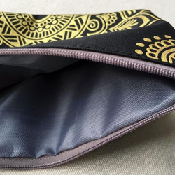 Hand Painted Henna bag Mandala Pattern Zipper Pouch Cosmetic 5枚目の画像