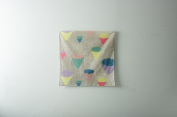 和紙造形テキスタイル　スカーフ「コーヒー彼氏」 3枚目の画像
