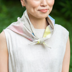 和紙造形テキスタイル　スカーフ「コーヒー彼氏」 5枚目の画像