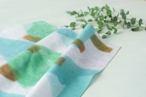 和紙造形テキスタイル　スカーフ「眠れる森」 1枚目の画像