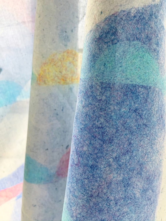 和紙造形テキスタイル　スカーフ「たべる」 7枚目の画像