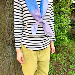 和紙造形テキスタイル　スカーフ「かえる」 6枚目の画像
