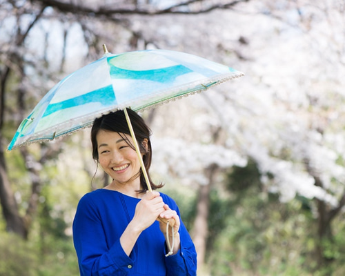 音の絵〜雨の花 日傘【ハンドメイド】 音の絵〜雨の花 日傘【ハンドメイド】