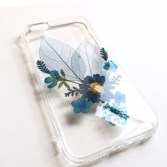 青の青::葉脈の花の電話殻 3枚目の画像