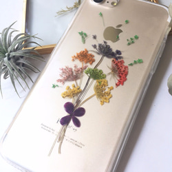 告白の花束::ドライフラワー型押し携帯電話ケース iphone クリスマス ギフト 2枚目の画像