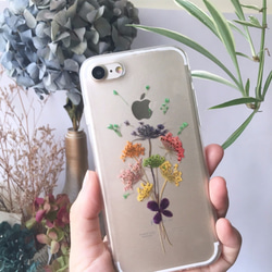 告白の花束::ドライフラワー型押し携帯電話ケース iphone クリスマス ギフト 3枚目の画像