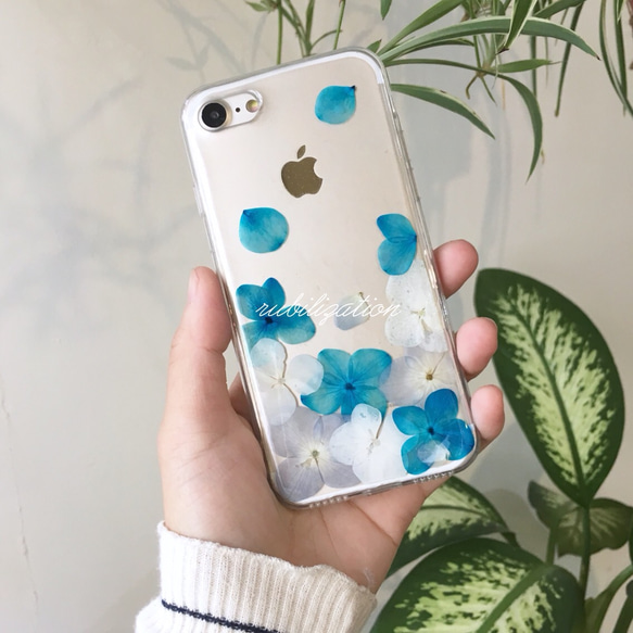 氷と雪の織り花ドライフラワーiPhone 11 Note10 +電話ケース 1枚目の画像
