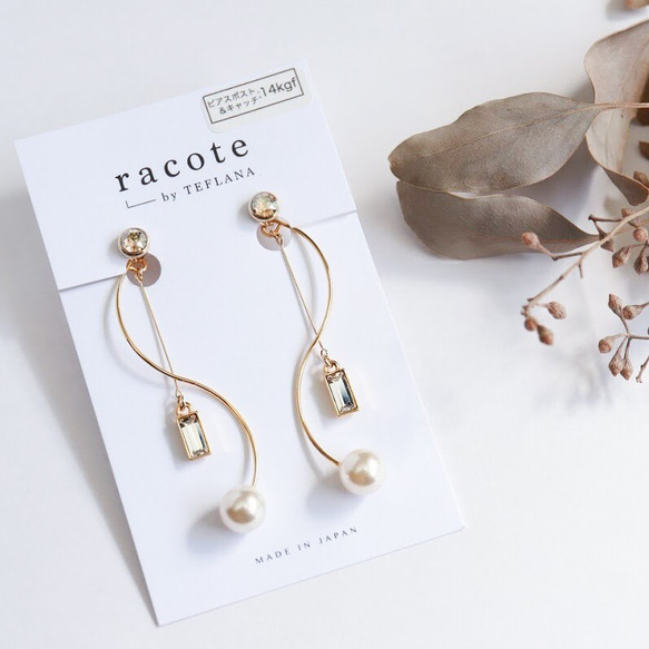 14kgfピアス】ゆるまきピアス【クリスタル】 ピアス（スタッド・一粒