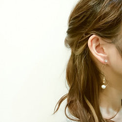 【14kgf耳環】Yurumaki耳環【水晶】 第3張的照片