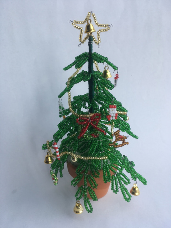 ガラスビーズのクリスマスツリー Green その他インテリア雑貨 atelier