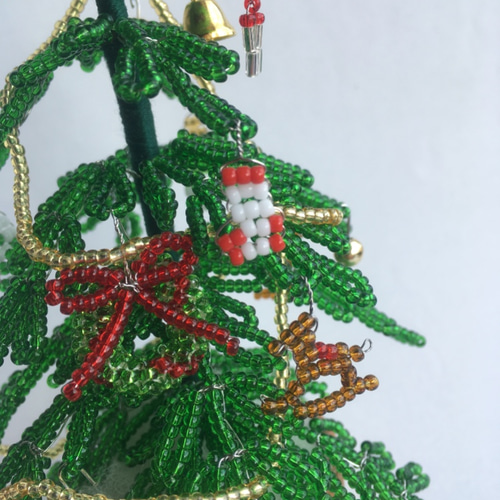ガラスビーズのクリスマスツリー Green その他インテリア雑貨 atelier