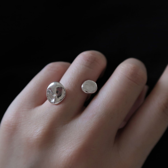 925純銀 圓原焠 開口式 指間戒 戒指 第2張的照片