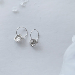 925純銀 焠煉 不規則形 耳環 或 耳夾 一對 第2張的照片