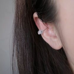 925純銀 白水晶原礦 耳掛式 耳環 耳骨夾 第9張的照片