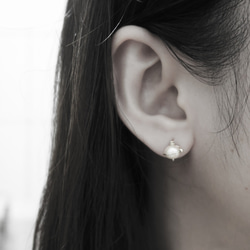 925純銀 星球系列-珍珠小星球 耳針耳環 (一對) 第2張的照片