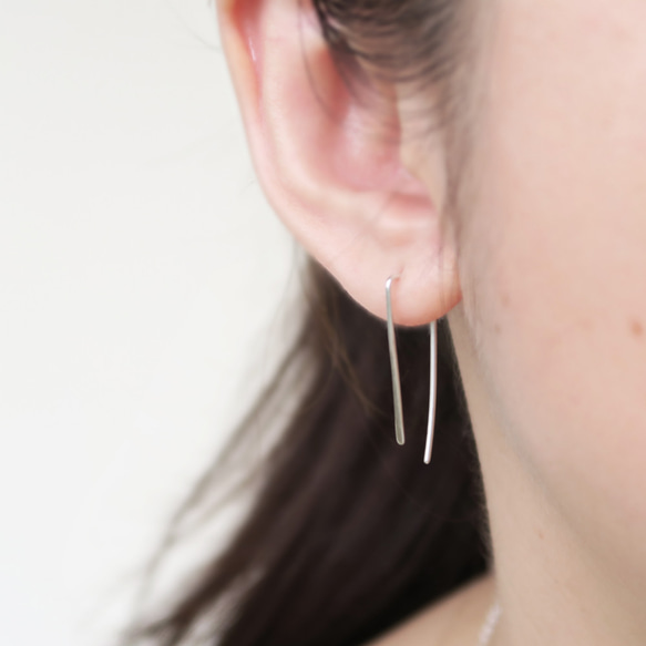 925純銀  輕銀耳飾-簡約款  耳環(一對) 第1張的照片