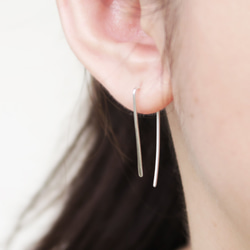 925純銀  輕銀耳飾-簡約款  耳環(一對) 第2張的照片