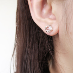 925純銀 獨家閃耀晶亮水晶 耳環或耳夾 一對 第2張的照片