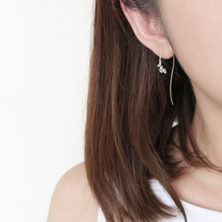 925純銀  雨露 草蕨 耳環或耳夾 一對 免費送禮包裝 第4張的照片