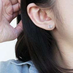 925純銀 獨家  小巧赫基蒙水晶 閃靈鑽 C型 耳環 一對 第6張的照片