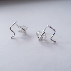 925 スターリングシルバー限定の高度なコンパクト ハーキモン クリスタル スパークリング ダイヤモンド イヤリング (個別販売 8枚目の画像