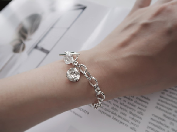 925純銀 原焠 沁涼白水晶 T扣 手鍊 免費送禮包裝 第1張的照片