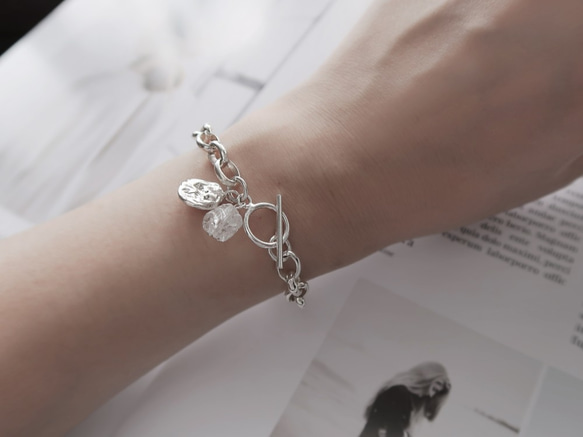 925純銀 原焠 沁涼白水晶 T扣 手鍊 免費送禮包裝 第6張的照片