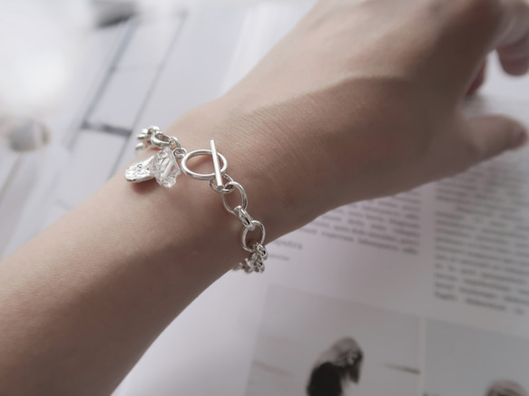 925純銀 原焠 沁涼白水晶 T扣 手鍊 免費送禮包裝 第7張的照片