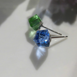 再販【弁天堂】「[緑と青のドアノブ] 片耳ピアス2種類セット 」(サージカル)新色ドアのノブ 3枚目の画像
