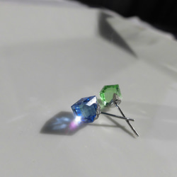 再販【弁天堂】「[緑と青のドアノブ] 片耳ピアス2種類セット 」(サージカル)新色ドアのノブ 5枚目の画像