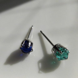 再販2【弁天堂】「[いつもの] 片耳ピアス2種類セット 」(サージカル)使いやすい青・緑 2枚目の画像