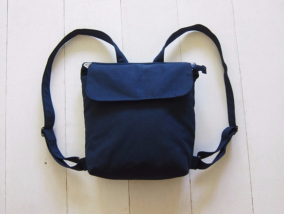 Canvas Backpack-Small(Zipper Closure/External Zipper Pocket) 1枚目の画像