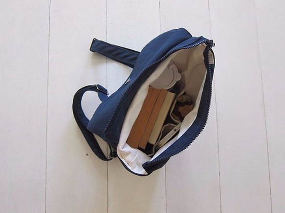 Canvas Backpack-Small(Zipper Closure/External Zipper Pocket) 4枚目の画像