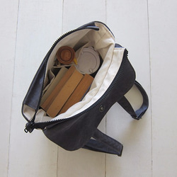 Canvas Backpack-Small(Zipper Closure/External Zipper Pocket) 5枚目の画像