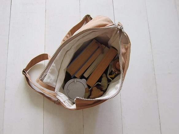 Canvas Backpack-Small(Zipper Closure/External Zipper Pocket) 4枚目の画像