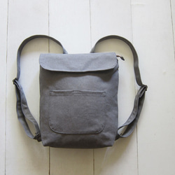 Canvas Backpack-Small(Zipper Closure/External Zipper Pocket) 1枚目の画像