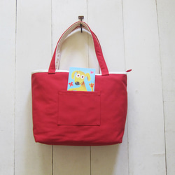 Medium Tote W/ Outer Pocket ,Zipper Closure,Should Strap 2枚目の画像