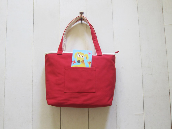 Medium Tote W/ Outer Pocket ,Zipper Closure,Should Strap 2枚目の画像