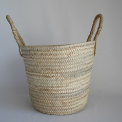 【値引済】￥9800→￥6860【カラー＊マルシェバッグ　ナチュラル】夏・お出掛け かごバッグ　モロッコ  天然素材 5枚目の画像