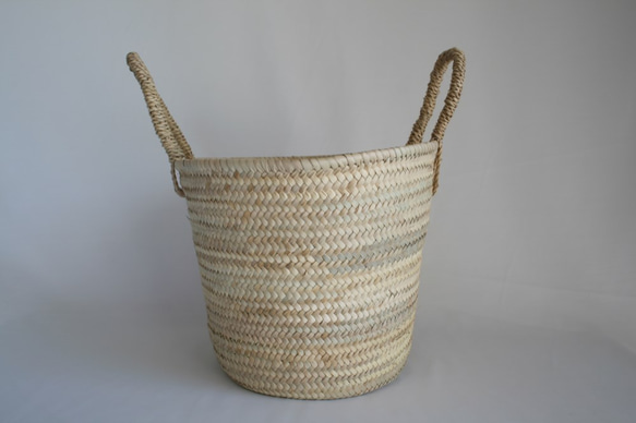 【値引済】￥9800→￥6860【カラー＊マルシェバッグ　ナチュラル】夏・お出掛け かごバッグ　モロッコ  天然素材 5枚目の画像