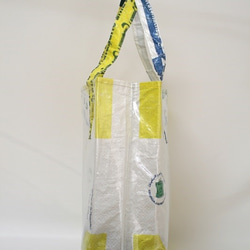 【再販・大人気】【リサイクルトート＊クスクス袋】Ⅶ　エコバッグ　リメイク　モロッコ　革　 5枚目の画像