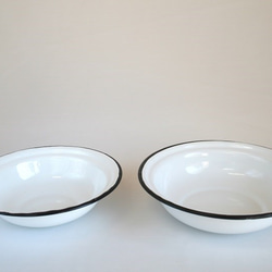 【値引済】￥700→￥490【ホウロウ皿】M　琺瑯　モロッコ　シンプル　白 5枚目の画像