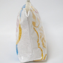 【リサイクルポーチ】黄・タッセル付き③ ／ モロッコ　穀物袋　ハンドメイド 6枚目の画像