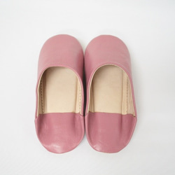 【値引済】￥5940→￥4158【シンプル・バブーシュ】濃ピンク ／ レディース　モロッコ　手作り　高品質革 3枚目の画像