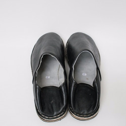 【Dandira・バブーシュ】黒 ／ メンズ　モロッコ　手作り　室内履き　外履き　兼用　高品質革 3枚目の画像