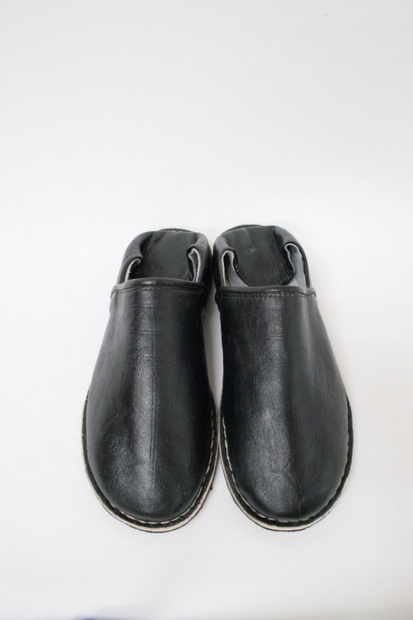 【Dandira・バブーシュ】黒 ／ メンズ　モロッコ　手作り　室内履き　外履き　兼用　高品質革 6枚目の画像