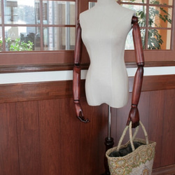 【値引済】￥11700→￥8190【花＊マルシェバッグ】M／グリーン　夏・お出掛け　かごバッグ　モロッコ 2枚目の画像