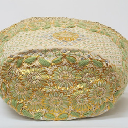 【値引済】￥11700→￥8190【花＊マルシェバッグ】M／グリーン　夏・お出掛け　かごバッグ　モロッコ 10枚目の画像